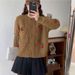 Women's Clothing New Cherry Age Reducing Sweet Sweater Women's Short Thickened Knitted Cardigan Loose Lazy Style Top_ecoleips.com