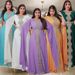 Modest Abaya Dress Luxury Muslim Evening Gown – Pearl-Embellished Chiffon Abaya With Detachable Belt For Elegant Occasions_ecoleips.com