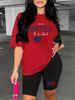Summer Women's Casual And Fashionable American Flag Print Loose T-shirt+shorts Two-piece Sportswear Suitable For Daily Wear-42_ecoleips.com