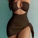 Women's Two-Piece Wave Stripe Bikini Set Solid Color Swimsuit for Beach And Pool Stretch Fabric Sexy Design_ecoleips.com