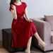Summer Wedding Dress Noble Burgundy Medium And Long Dress_ecoleips.com
