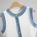 European And American Cross-border Clothing Independent Site Washed Denim Vest Knitted Women's Summer Mid-length_ecoleips.com