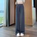 "Women's High-Waisted Wide Leg Dress Pants Lightweight Polyester Straight Cut Office Casual Trousers For Petite & Plus Size"_ecoleips.com