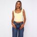 L25T108 - European And American Women's Fashion Summer New Casual Slim-fit Patchwork Cropped Solid Color Square-neck_ecoleips.com