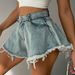 Women's Clothing Denim Shorts Women's Ripped High Waist Loose Tassel Jeans_ecoleips.com