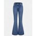 Women's Clothing Women’s High-Waisted Stretch Flared Jeans – Vintage Washed Embroidered Denim Pants For Casual & Streetwear (S-L, Blue)_ecoleips.com