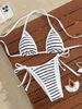 Women's Clothing Lace-Up Bikini Swimsuit Sexy Beachwear Hot Spring Swimming Suit Regular Fit Polyester_ecoleips.com