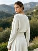 Women Cross Wrap V Neck Ribbed Knit Top Loose Long Sleeve Lightweight Hollow Texture Breathable Skin-friendly Cropped Knit Blouse_ecoleips.com