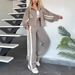 Y2K Women's Striped Zipper Top Jacket Casual Sports Suit Autumn Collection European And American Style Regular Fit_ecoleips.com