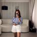 Classic Blue Striped Shirt For Women Long Sleeve Versatile Top For Casual & Office Wear Spring/Autumn Summer Polyester Regular Fit_ecoleips.com