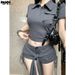 Tall 2025 Summer New Versatile Comfortable Slim Fit Short Top And Shorts Two-Piece Set For Women_ecoleips.com