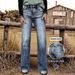 Women's Washed Stretch mid Rise Casual Straight Leg Jeans Versatile Fashionable Cotton Denim for Spring/Autumn Summer_ecoleips.com