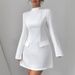Women’s Clothing Autumn And Winter New Elegant Long Sleeved Sleeves Slit Solid Color Women's Dress_ecoleips.com