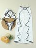 Women's Clothing Simple Sexy Asymmetrical Bikini Three Piece Set Sling Elastic Leisure Vacation Beach Skirt Suit_ecoleips.com