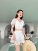 Aria Basics Beach Fairy Small Chest Push-Up Fashion Sweet Slimming Covering Ins Swimsuit Two-Piece Skirt Style Swimwear_ecoleips.com