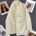 Women's Clothing Brown Women's Korean Style Suit Jacket Loose Straight Cut Elegant Slimming Petite Outerwear Spring Autumn_ecoleips.com