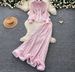 Women's French Style Sequined Mesh Pleated Two Piece Set With Fitted Waist Elegant Sophisticated Look For Spring Autumn_ecoleips.com