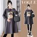 Autumn New Korean Fashion Printed Maternity Dress_ecoleips.com