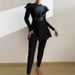 Women's Clothing 3 Pieces Muslim Swimsuit Solid Color Wood Muslim Women's Swimsuit_ecoleips.com