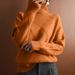 Women's Loose High Neck Knitted Sweater - Soft Acrylic Pullover, Warm Winter Casual Top, Versatile Solid Color Fashion For Everyday Wear_ecoleips.com
