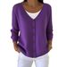 Elegant V-Neck Button Cardigan For Women - Lightweight Knit Sweater With Relaxed Fit, Versatile Layering Piece (S-5XL, 7 Colors)_ecoleips.com