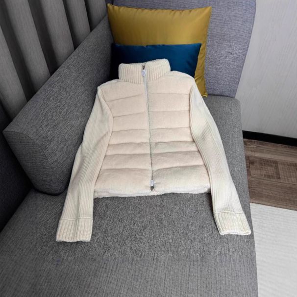 girl Girl High Version Mengkou 25th Anniversary Autumn Winter New Cashmere Thin Knitted Pchwork Jacket Versile Women's Down_ecoleips.com