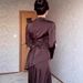 Women's Long Sleeved Midi Dress Fitted Waist Exotic Tie Up Design Solid Color Slimming Effect European American Style For Spring_ecoleips.com