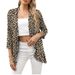 Women's Printed Knit Cardigan Lightweight Boho Chic Floral Solid Color 3/4 Sleeve Cover-Up Spring Summer Layering Essential_ecoleips.com