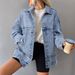 Women's Loose Fit Denim Jacket Versatile Spring Autumn Fashion Outerwear Relaxed Everyday Wear Comfortable Feshion_ecoleips.com