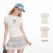 HeyHenry Women's Slim Fit T-Shirt Bear Print Short Sleeve Double-Stitched Neckline Casual Cropped Top for Daily Wear_ecoleips.com