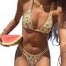 Women's Clothing Sexy Bikini Swimsuit Double Shoulder Straps Printed Low Waisted Two Piece Summer Beachwear_ecoleips.com