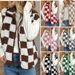 Women's Oversized Checkered Vest | Alpaca Wool Zip-Up Cardigan | Retro Geometric Pattern Layering Piece (Red/Pink/Black/Gray/Green/More))_ecoleips.com