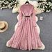 Elegant Lace & Mesh Long Dress – High-Quality Embroidered A-Line Dress For Women_ecoleips.com