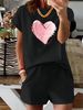 Women’s 2 Piece Outfit Set – Oversized Graphic T-Shirt And Biker Shorts Matching Set, Casual Summer Lounge Tracksuit For Daily Wear-330_ecoleips.com
