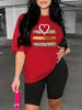 Summer Women's Casual And Fashionable Leopard Print Heart-shaped Printed Loose T-shirt+shorts Two-piece Sportswear Suitable For Daily Wear-32_ecoleips.com
