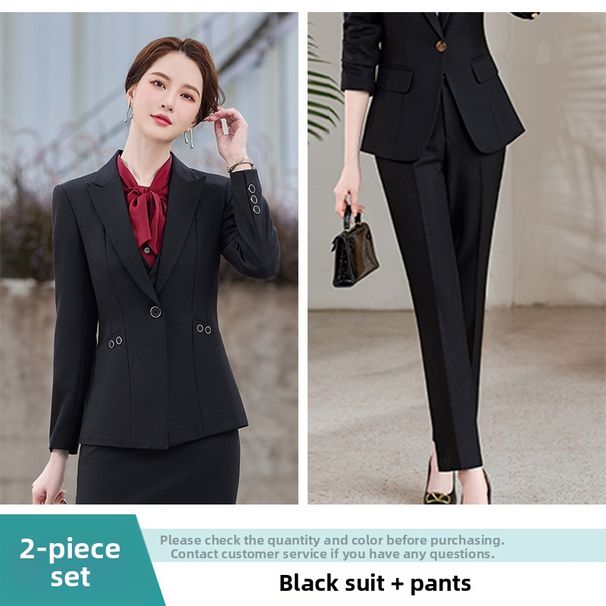 Elegant Women's Professional Suit Set With Blazer And Pants Or Dress For Office And Daily Wear Comfortable Stylish Workwear Outfit_ecoleips.com