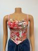 Sexy Hot Girl Women's Printed Flower Sling Irregular Fishbone Vest New Arrival Clothing_ecoleips.com