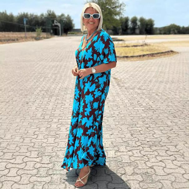Women's Clothing V Neck Short Sleeved Casual Loose_ecoleips.com