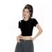 American-Style Retro, Spicy-Looking Short-Sleeved Cotton T-Shirt For Women A Summer Top With An Open Neckline And Perf_ecoleips.com