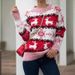 Cozy Christmas Deer Jacquard Knit Sweater Women's Loose Round Neck Casual Pullover Soft Yarn Top_ecoleips.com