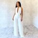 Women's Fashion Halter Neck Two Piece Set Sexy Backless Tie Solid Color Mesh_ecoleips.com