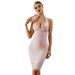 Women's Neck Dress Evening Dress Skirt Dress Winter Women's New Year Dress Backless Design_ecoleips.com
