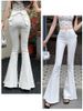 K New Arrivals 3D Bow Denim Pants For Women High-Waisted Versatile Slimming Flared Leggings_ecoleips.com