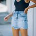 2022 Summer European And American Internet Celebrity Same Style High Waist Ripped Washed Frayed Edge Denim_ecoleips.com