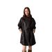 Women's Lightweight PU Leather Jacket – Long Sleeve Belted Biker Jacket, Urban Utility Style With Adjustable Straps (Black/Dark Brown, S-XL)_ecoleips.com