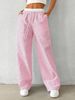 K New Women's Fashion Striped Plaid Patchwork Loose Wide-leg Pants Casual Pants_ecoleips.com