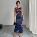 Elegant Sleeveless Bodycon Midi Dress Slim Fit Print for Evening And Special Occasions Women's Clothing_ecoleips.com