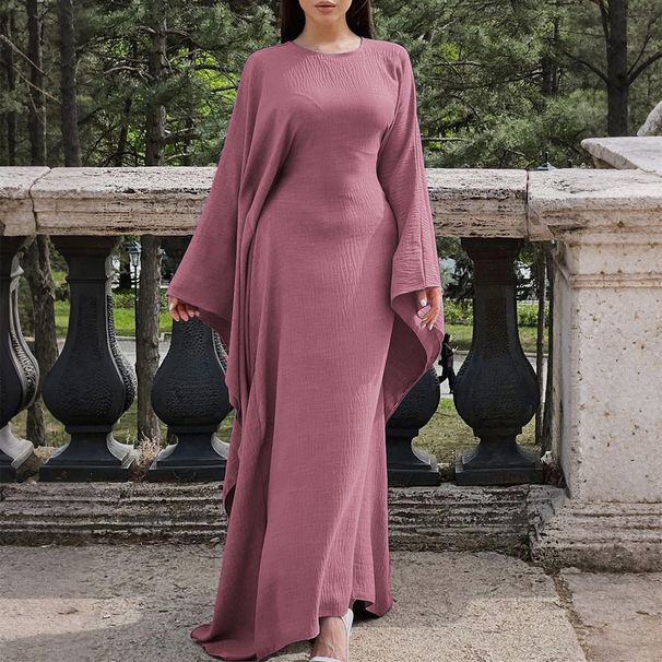 Diyun European And American Style Elegant Solid Color Long Sleeve Dress Women's Clothing 2025 Autumn Winter_ecoleips.com