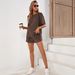 Voya Women's Spring/Summer Cross Border Simple Commuting Solid Color Home Clothes Set, Can Be Worn As A Casual Shorts Two-piece Set For Women_ecoleips.com