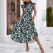 2026 European And American Women's Summer New Fashion Ruffled Flutter Sleeve Tie-Back Printed Fairy_ecoleips.com
